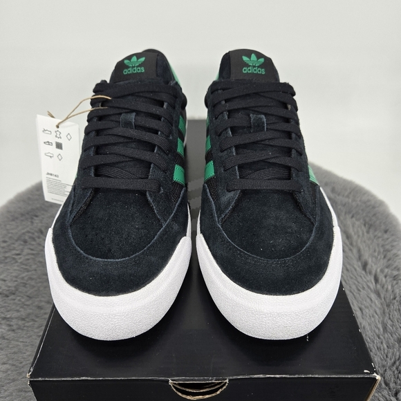 New adidas Nora 'Black Court Green' Men's Suede Shoes Size 9.5 - Picture 2 of 8